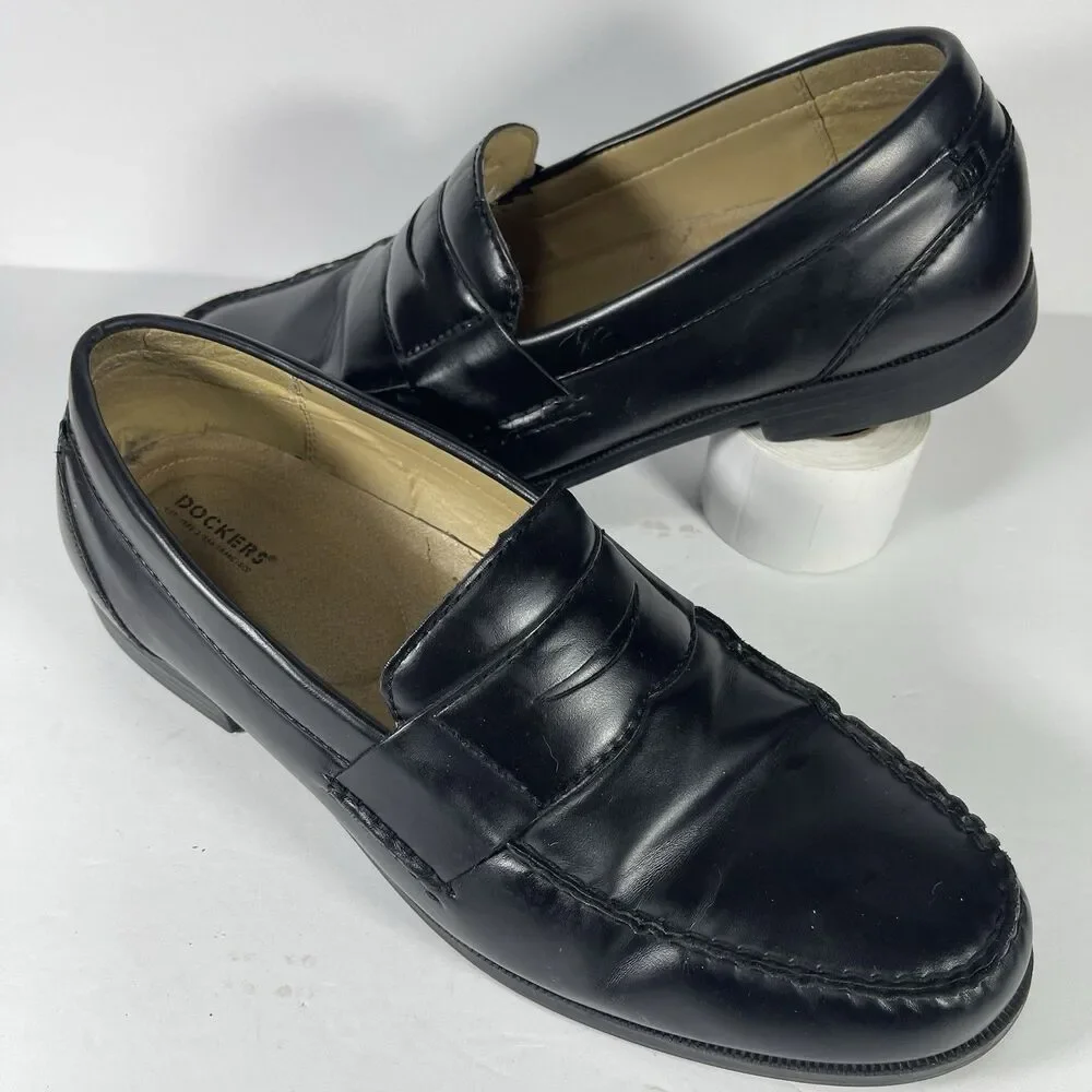 Dockers Men's Penny Loafers Size 13M Black Slip On Dress Shoes 90-36534 Comfort